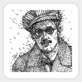 JAMES JOYCE - ink portrait .1 Sticker